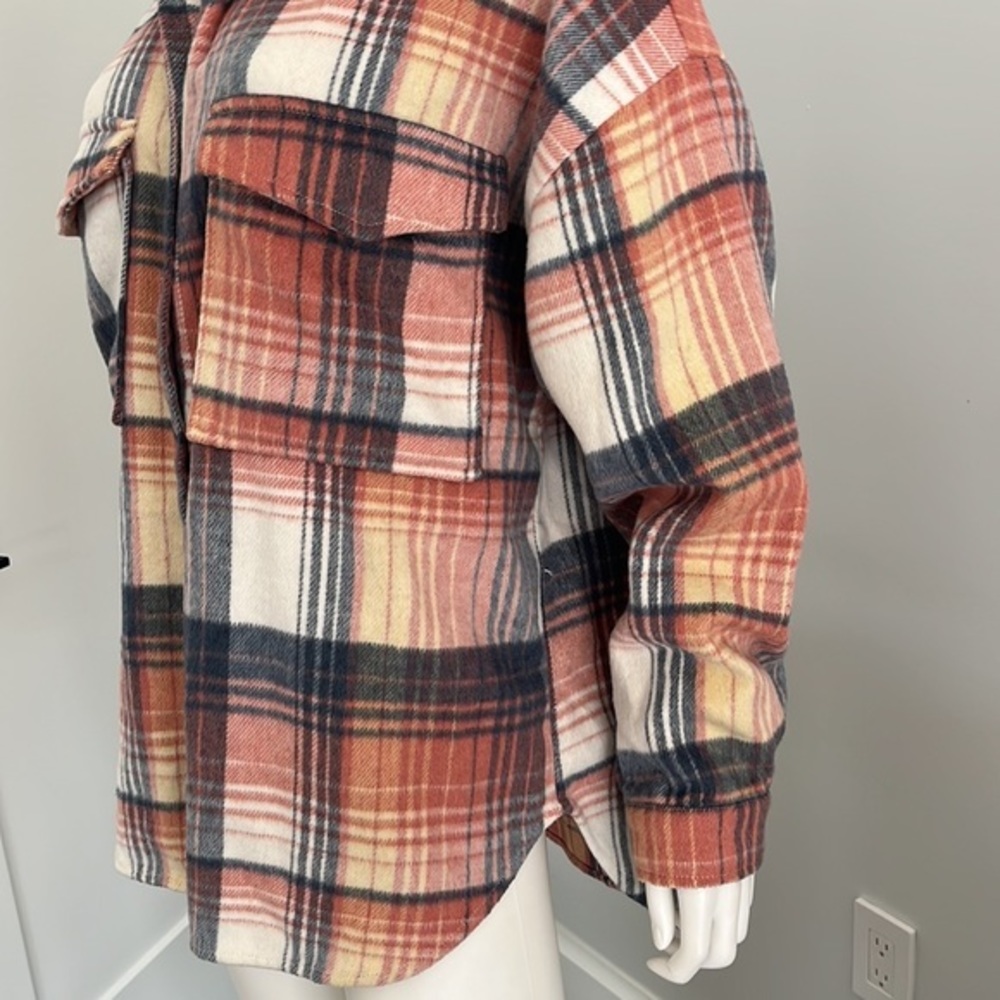 Acoa oversized wool blend plaid shacket - Picture 4 of 7